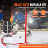 VEVOR Hockey Goal with Backstop and Targets, Street Steel Hockey Net, 72" Pro Hockey Training Goal Set, Portable Indoor Outdoor Hockey Goal with Net, Easy Assemble, White/Red