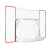 VEVOR Hockey Goal with Backstop and Targets, Street Steel Hockey Net, 72" Pro Hockey Training Goal Set, Portable Indoor Outdoor Hockey Goal with Net, Easy Assemble, White/Red
