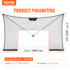 VEVOR Hockey Goal Backstop Net, Street Hockey Sports Backstop Netting,  Portable Indoor Outdoor Hockey Training Net, 12x7 FT Large Size Target Net, Easy Assemble, Black (Goal Frame Not Included)