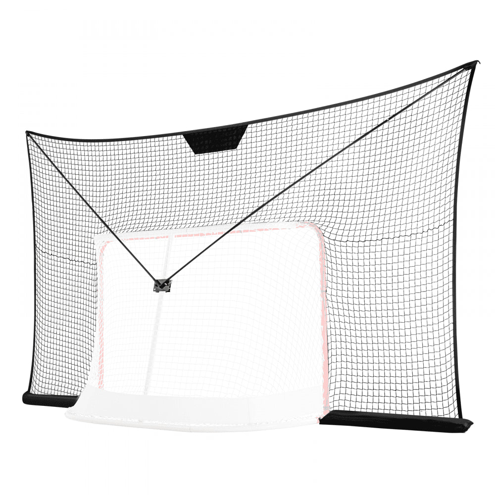 VEVOR Hockey Goal Backstop Net, Street Hockey Sports Backstop Netting,  Portable Indoor Outdoor Hockey Training Net, 12x7 FT Large Size Target Net, Easy Assemble, Black (Goal Frame Not Included)