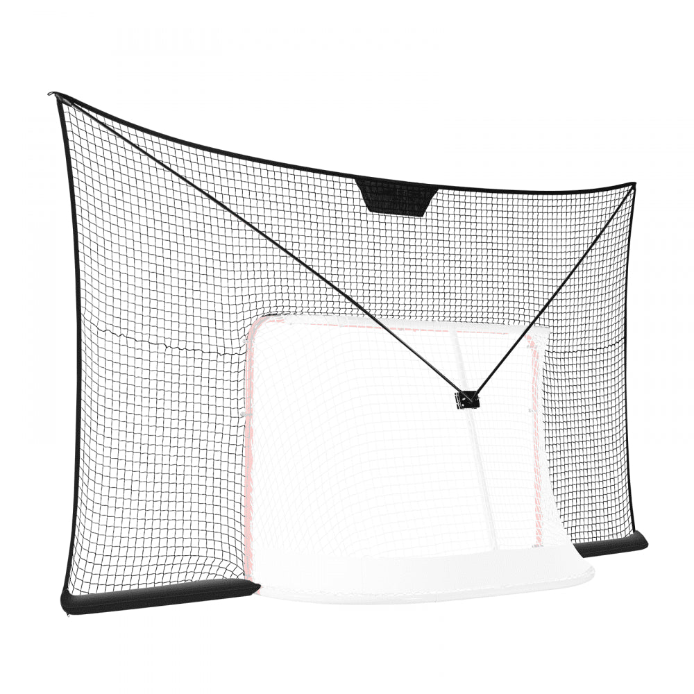 VEVOR Hockey Goal Backstop Net, Street Hockey Sports Backstop Netting,  Portable Indoor Outdoor Hockey Training Net, 12x7 FT Large Size Target Net, Easy Assemble, Black (Goal Frame Not Included)