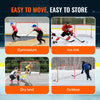 VEVOR Street Hockey Net, Indoor Outdoor Steel Hockey Goal, Official Regulation Pro Hockey Training Goal Set, Portable Hockey Goal with Net, Easy Assemble, 72" x 48", White/Red