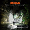VEVOR 10000 Lumen High Lumens Flashlight, 5 Lighting Modes Rechargeable, IPX4 LED Waterproof Flashlight, Powerful aluminum alloy Handheld Flashlight for Camping Hiking Biking Fishing Night Running