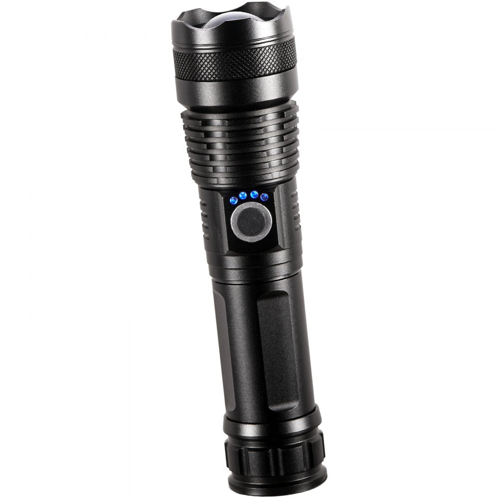 VEVOR 10000 Lumen High Lumens Flashlight, 5 Lighting Modes Rechargeable, IPX4 LED Waterproof Flashlight, Powerful aluminum alloy Handheld Flashlight for Camping Hiking Biking Fishing Night Running