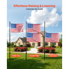 VEVOR Flag Pole, 16ft Heavy Duty Sectional Flagpole Kit for Outside House In Ground, Extra Thick Outdoor Aluminum Flagpole Kit with 3x5 American Flag for Yard, Residential or Commercial Use, Black