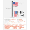 VEVOR Flag Pole, 20ft Heavy Duty Sectional Flagpole Kit with 136 LED Solar Light for Outside House In Ground, Outdoor Aluminum Flagpole with 3x5 American Flag for Yard, Residential, Commercial, Black