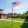 VEVOR Flag Pole, 20ft Heavy Duty Sectional Flagpole Kit for Outside House In Ground, Extra Thick Outdoor Aluminum Flagpole Kit with 3x5 American Flag for Yard, Residential or Commercial Use, Black