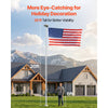 VEVOR Flag Pole, 20ft Heavy Duty Sectional Flagpole Kit with 136 LED Solar Light for Outside House In Ground, Outdoor Aluminum Flagpole with 3x5 American Flag for Yard, Residential, Commercial, Silver