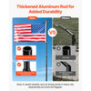 VEVOR Flag Pole, 20ft Heavy Duty Telescopic Flagpole Kit with 136 LED Solar Light for Outside House In Ground, Outdoor Aluminum Flagpole with 3x5 American Flag for Yard, Residential, Commercial, Black