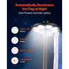 VEVOR Flag Pole, 20ft Heavy Duty Telescopic Flagpole Kit with 136 LED Solar Light for Outside House In Ground, Outdoor Aluminum Flagpole with 3x5 American Flag for Yard, Residential, Commercial, Black