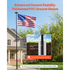 VEVOR Flag Pole, 20ft Heavy Duty Telescopic Flagpole Kit with 136 LED Solar Light for Outside House In Ground, Outdoor Aluminum Flagpole with 3x5 American Flag for Yard, Residential, Commercial, Black