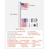VEVOR Flag Pole, 25ft Heavy Duty Sectional Flagpole Kit with 136 LED Solar Light for Outside House In Ground, Outdoor Aluminum Flagpole with 3x5 American Flag for Yard, Residential, Commercial, Black