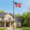 VEVOR Flag Pole, 25ft Heavy Duty Sectional Flagpole Kit with 136 LED Solar Light for Outside House In Ground, Outdoor Aluminum Flagpole with 3x5 American Flag for Yard, Residential, Commercial, Black