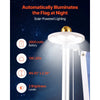 VEVOR Flag Pole, 25ft Heavy Duty Sectional Flagpole Kit with 136 LED Solar Light for Outside House In Ground, Outdoor Aluminum Flagpole with 3x5 American Flag for Yard, Residential, Commercial, Silver