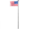 VEVOR Flag Pole, 25ft Heavy Duty Telescopic Flagpole Kit with 136 LED Solar Light for Outside House In Ground, Outdoor Aluminum Flagpole with 3x5 American Flag for Yard, Residential, Commercial, Black