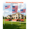 VEVOR Flag Pole, 25ft Heavy Duty Sectional Flagpole Kit for Outside House In Ground, Extra Thick Outdoor Aluminum Flagpole Kit with 3x5 American Flag for Yard, Residential or Commercial Use, Silver