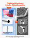 VEVOR Flag Pole, 25ft Heavy Duty Sectional Flagpole Kit for Outside House In Ground, Extra Thick Outdoor Aluminum Flagpole Kit with 3x5 American Flag for Yard, Residential or Commercial Use, Silver
