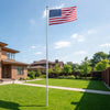 VEVOR Flag Pole, 25ft Heavy Duty Sectional Flagpole Kit for Outside House In Ground, Extra Thick Outdoor Aluminum Flagpole Kit with 3x5 American Flag for Yard, Residential or Commercial Use, Silver