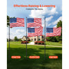 VEVOR Flag Pole, 30ft Heavy Duty Telescopic Flagpole Kit for Outside House In Ground, Extra Thick Outdoor Aluminum Flagpole Kit with 3x5 American Flag for Yard, Residential or Commercial Use, Black