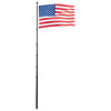 VEVOR Flag Pole, 30ft Heavy Duty Telescopic Flagpole Kit for Outside House In Ground, Extra Thick Outdoor Aluminum Flagpole Kit with 3x5 American Flag for Yard, Residential or Commercial Use, Black