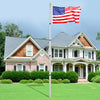 VEVOR 25FT Telescoping Flag pole Kit, Heavy Duty Aluminum Alloy in Ground Flag Poles for Outside, 3 Display Modes Flagpole with 3x5 American Flag, Professional Accessories, Silver