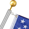 VEVOR 25FT Telescoping Flag pole Kit, Heavy Duty Aluminum Alloy in Ground Flag Poles for Outside, 3 Display Modes Flagpole with 3x5 American Flag, Professional Accessories, Silver