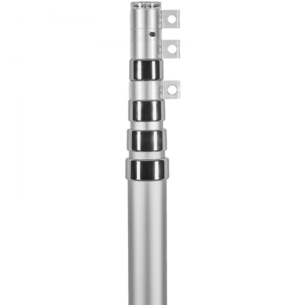 VEVOR 25FT Telescoping Flag pole Kit, Heavy Duty Aluminum Alloy in Ground Flag Poles for Outside, 3 Display Modes Flagpole with 3x5 American Flag, Professional Accessories, Silver