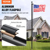 VEVOR 20FT Sectional Flag pole Kit, Heavy Duty Aluminum Alloy in Ground Flag poles for Outside, 3 Display Modes Flagpole with 3x5 American Flag, Professional Accessories, Black