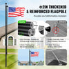VEVOR 30FT Sectional Flag pole Kit, Heavy Duty Aluminum Alloy in Ground Flag poles for Outside, 3 Display Modes Flagpole with 3x5 American Flag, Professional Accessories, Black