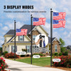 VEVOR 30FT Sectional Flag pole Kit, Heavy Duty Aluminum Alloy in Ground Flag poles for Outside, 3 Display Modes Flagpole with 3x5 American Flag, Professional Accessories, Black