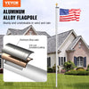 VEVOR 25FT Sectional Flag pole Kit, Heavy Duty Aluminum Alloy in Ground Flag poles for Outside, 3 Display Modes Flagpole with 3x5 American Flag, Professional Accessories, Silver