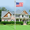 VEVOR 25FT Sectional Flag pole Kit, Heavy Duty Aluminum Alloy in Ground Flag poles for Outside, 3 Display Modes Flagpole with 3x5 American Flag, Professional Accessories, Silver