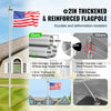 VEVOR 20FT Sectional Flag pole Kit, Heavy Duty Aluminum Alloy in Ground Flag poles for Outside, 3 Display Modes Flagpole with 3x5 American Flag, Professional Accessories, Silver