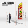 VEVOR Burger Restaurant Advertising Feather Flag with Pole Kit, Advertising Flags for Business Outside, Includes 1 Banner Flag, 1 Pole, 1 Ground Stake, Swooper Flag for Businesses 16.3 FT
