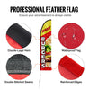 VEVOR Burger Restaurant Advertising Feather Flag with Pole Kit, Advertising Flags for Business Outside, Includes 1 Banner Flag, 1 Pole, 1 Ground Stake, Swooper Flag for Businesses 16.3 FT