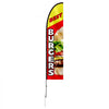 VEVOR Burger Restaurant Advertising Feather Flag with Pole Kit, Advertising Flags for Business Outside, Includes 1 Banner Flag, 1 Pole, 1 Ground Stake, Swooper Flag for Businesses 16.3 FT