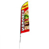 VEVOR Burger Restaurant Advertising Feather Flag with Pole Kit, Advertising Flags for Business Outside, Includes 1 Banner Flag, 1 Pole, 1 Ground Stake, Swooper Flag for Businesses 16.3 FT