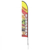 VEVOR Burger Restaurant Advertising Feather Flag with Pole Kit, Advertising Flags for Business Outside, Includes 1 Banner Flag, 1 Pole, 1 Ground Stake, Swooper Flag for Businesses 16.3 FT