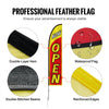 VEVOR Open Flags with Pole Kit, Advertising Flags for Business Outside, Advertising Feather Flag Kit, 3 Flags (Open, Look, Welcome), 3 Poles, 3 Ground Stakes, Swooper Flags for Businesses 16.3 FT