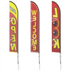 VEVOR Open Flags with Pole Kit, Advertising Flags for Business Outside, Advertising Feather Flag Kit, 3 Flags (Open, Look, Welcome), 3 Poles, 3 Ground Stakes, Swooper Flags for Businesses 16.3 FT