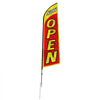 VEVOR Open Flag with Pole Kit, Advertising Flag for Business Outside, Advertising Feather Flag Kit, Includes 1 Banner Flag, 1 Pole, 1 Ground Stake, Open Signs Swooper Flag for Businesses 16.3 FT