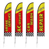 VEVOR Auto Repair Advertising Feather Flag with Pole Kit, Advertising Flags for Business Outside, Includes 4 Banner Flags, 4 Poles, 4 Ground Stakes, Swooper Flags for Businesses 16.3 FT