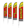 VEVOR Auto Repair Advertising Feather Flag with Pole Kit, Advertising Flags for Business Outside, Includes 4 Banner Flags, 4 Poles, 4 Ground Stakes, Swooper Flags for Businesses 16.3 FT