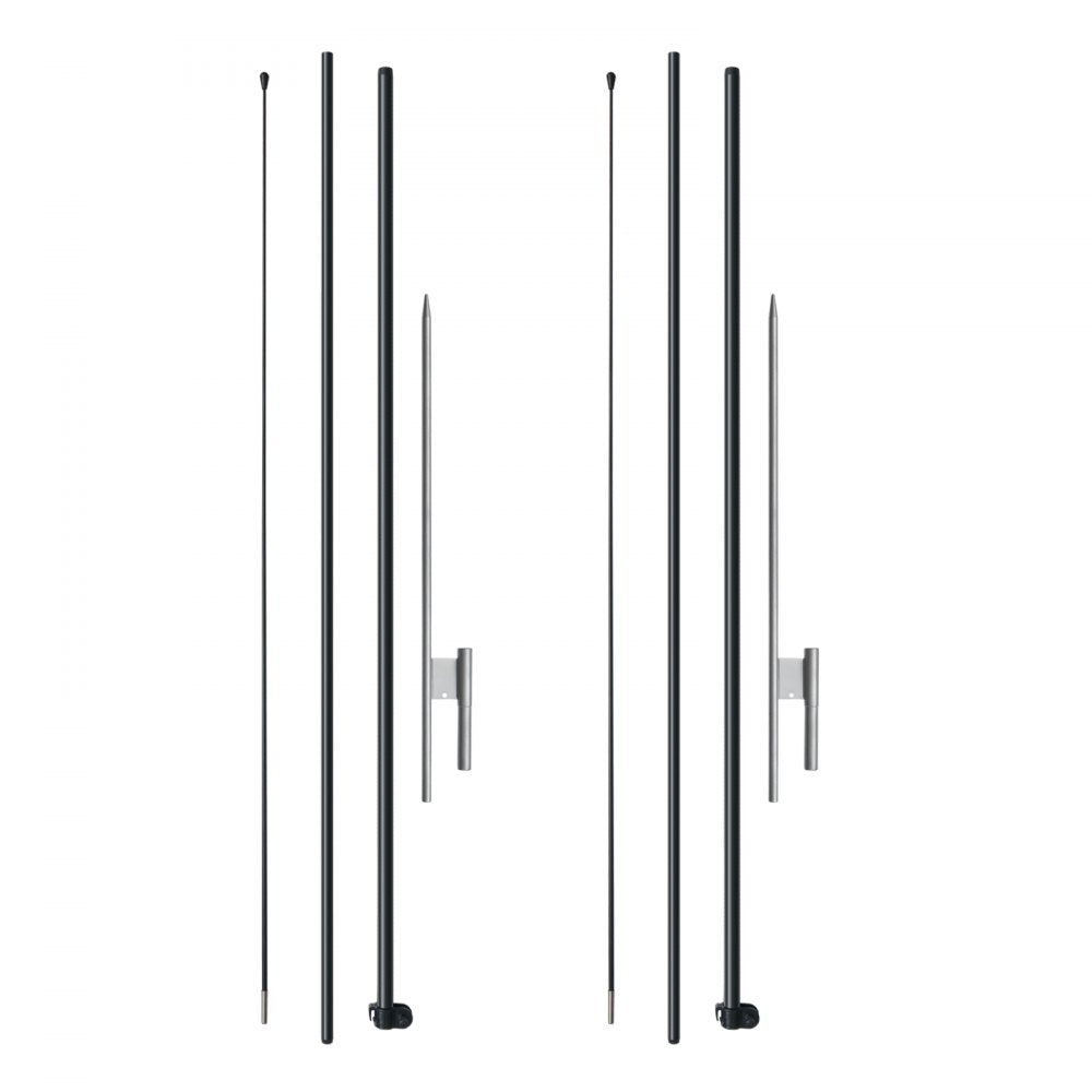 VEVOR Feather Flag Pole Kit, 2 Packs Swooper Flag Pole 12.7 ft, Sign Flag Poles for Business Advertising Flags Outdoor, with Ground Stakes and A Carrying Bag (Flag Not Included)