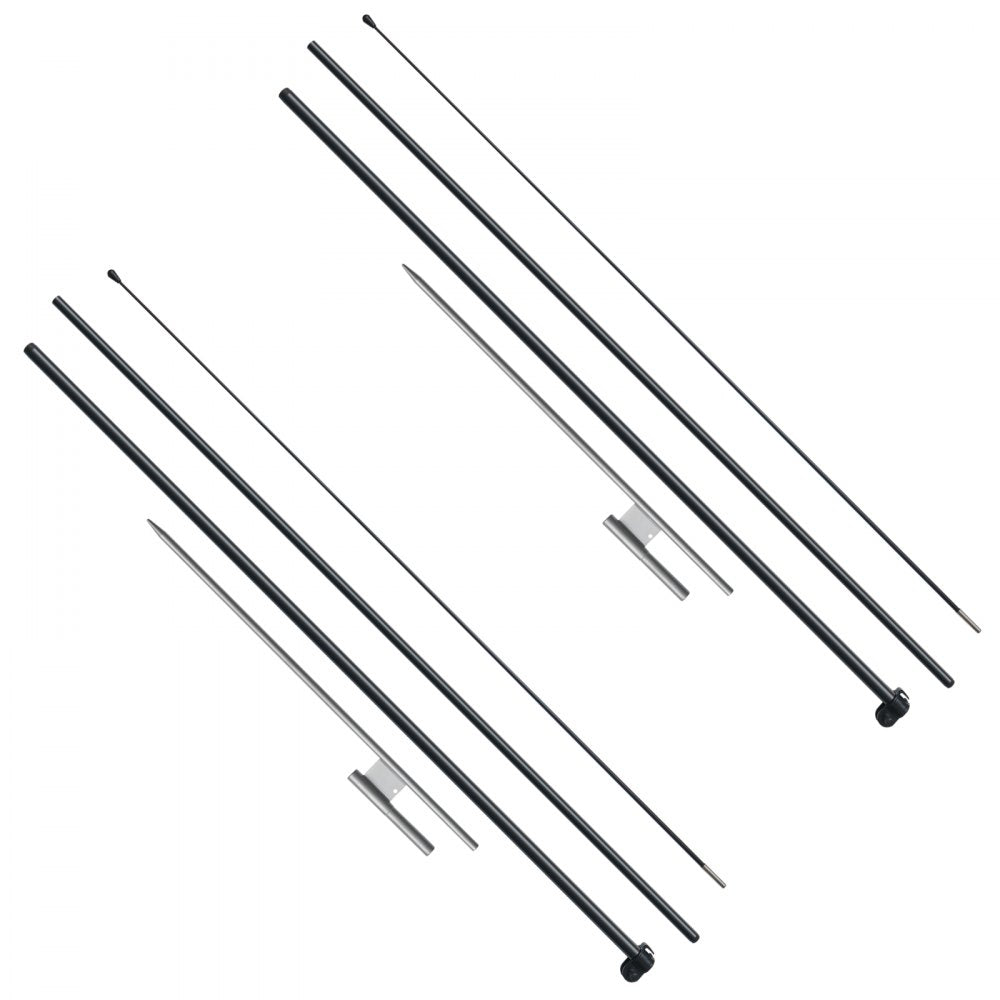 VEVOR Feather Flag Pole Kit, 2 Packs Swooper Flag Pole 12.7 ft, Sign Flag Poles for Business Advertising Flags Outdoor, with Ground Stakes and A Carrying Bag (Flag Not Included)