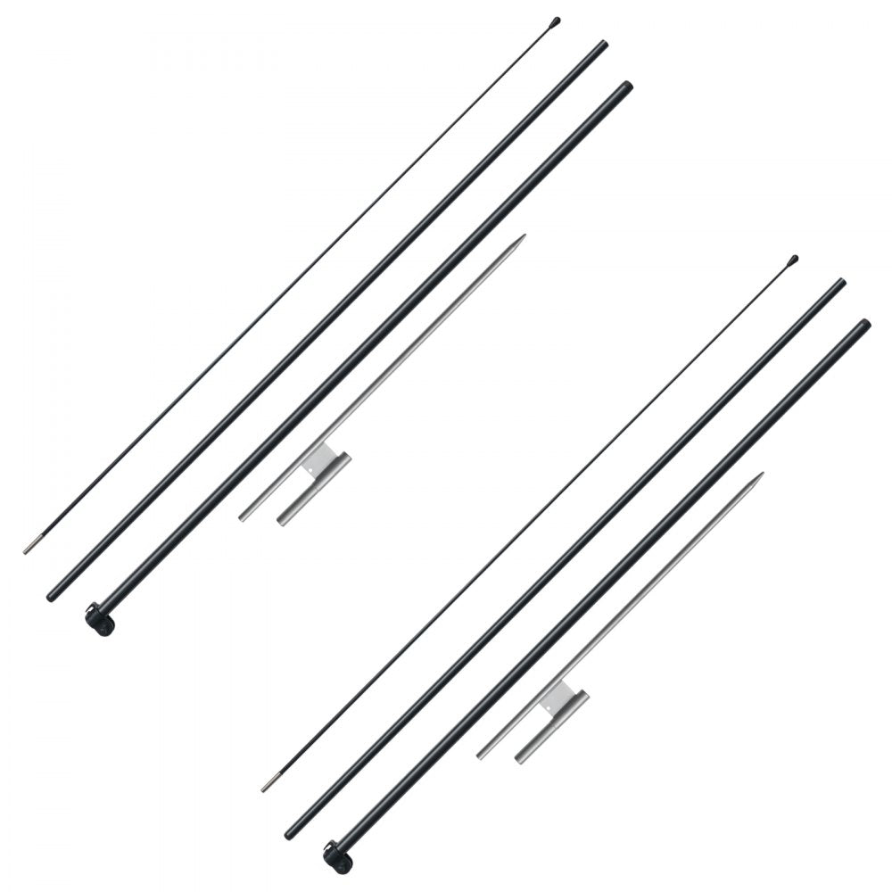 VEVOR Feather Flag Pole Kit, 2 Packs Swooper Flag Pole 12.7 ft, Sign Flag Poles for Business Advertising Flags Outdoor, with Ground Stakes and A Carrying Bag (Flag Not Included)