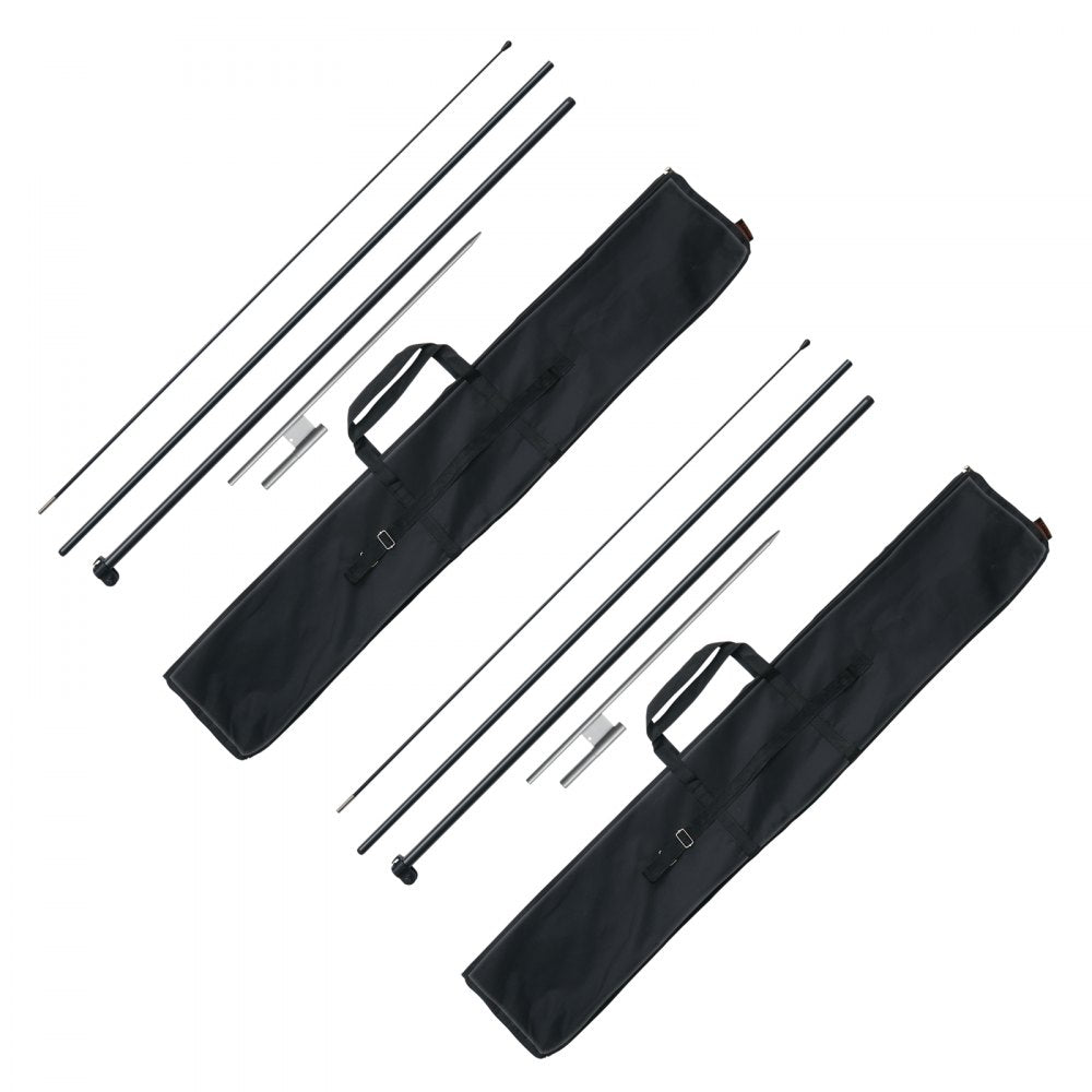 VEVOR Feather Flag Pole Kit, 2 Packs Swooper Flag Pole 12.7 ft, Sign Flag Poles for Business Advertising Flags Outdoor, with Ground Stakes and A Carrying Bag (Flag Not Included)
