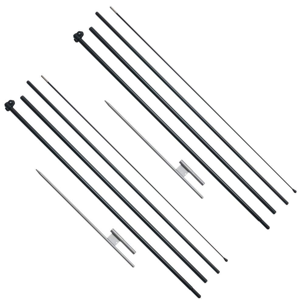 VEVOR Feather Flag Pole Kit, 2 Packs Swooper Flag Pole 16.3 ft, Sign Flag Poles for Business Advertising Flags Outdoor, with Ground Stakes and A Carrying Bag (Flag Not Included)
