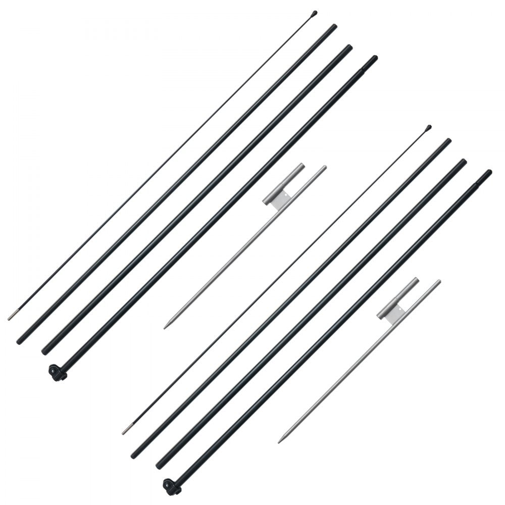 VEVOR Feather Flag Pole Kit, 2 Packs Swooper Flag Pole 16.3 ft, Sign Flag Poles for Business Advertising Flags Outdoor, with Ground Stakes and A Carrying Bag (Flag Not Included)