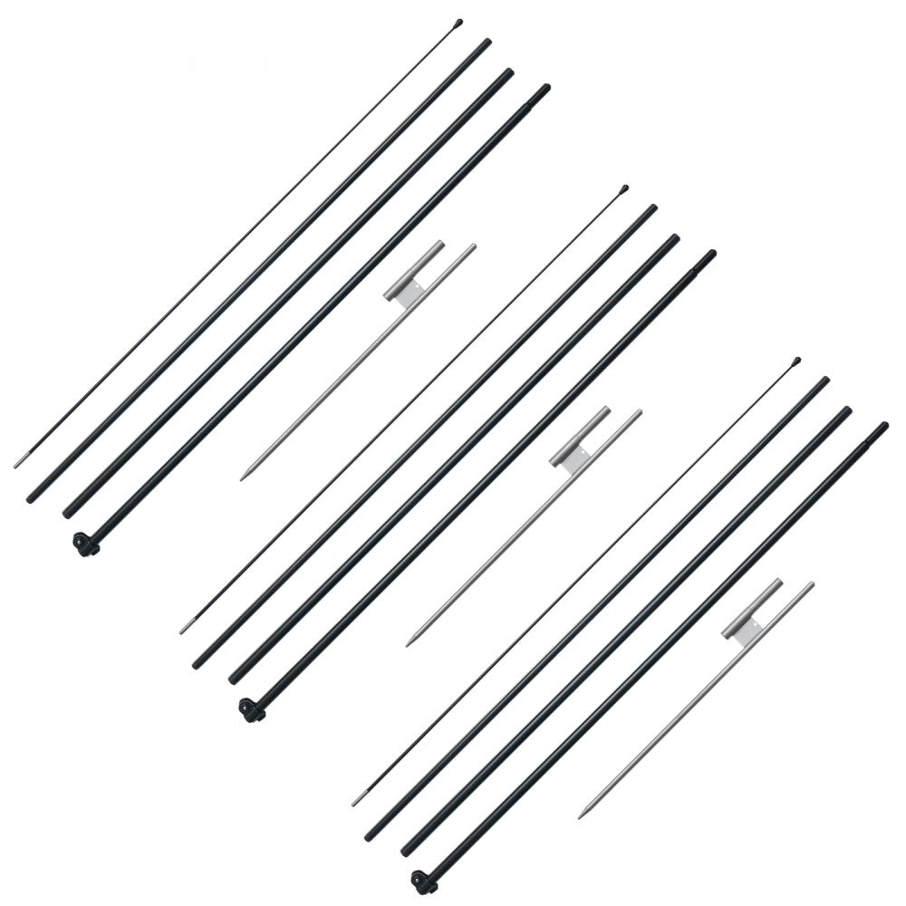 VEVOR Feather Flag Pole Kit, 3 Packs Swooper Flag Pole 16.3 ft, Sign Flag Poles for Business Advertising Flags Outdoor, with Ground Stakes and A Carrying Bag (Flag Not Included)